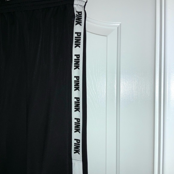 NWOT*** Victoria's Secret PINK Open Leg Snap Button Black Track Pant SIZE SMALL - Picture 2 of 7
